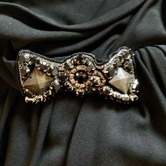 Rickie Freeman teri Jon black Gatsby Dress fall wedding guest - Picture 6 of 10